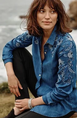 J.Jill Embroidered Indigo Tunic | Jjill-Women Tunics