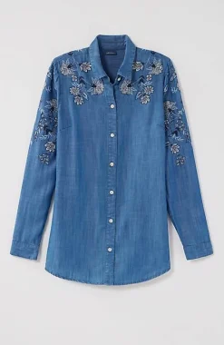 J.Jill Embroidered Indigo Tunic | Jjill-Women Tunics