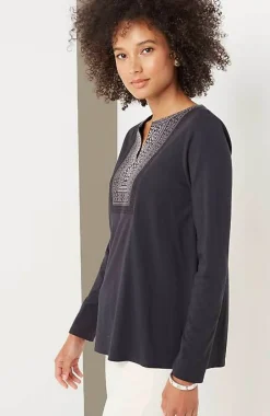 J.Jill Fair Isle Embroidered Top | Jjill-Women Tops & Tees
