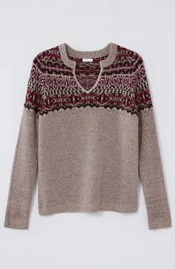 J.Jill Fair Isle Split-Neck Sweater | Jjill-Women Sweaters