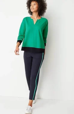 J.Jill Fit Elevate Terry Split-Neck Sweatshirt | Jjill-Women Tops & Tees