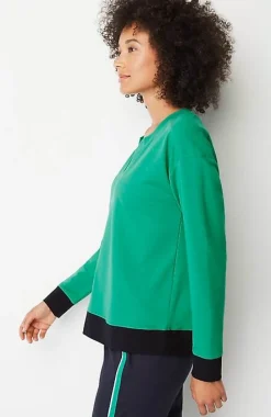 J.Jill Fit Elevate Terry Split-Neck Sweatshirt | Jjill-Women Tops & Tees