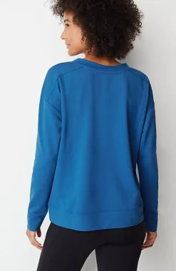 J.Jill Fit Elevate Terry Split-Neck Sweatshirt | Jjill-Women Tops & Tees