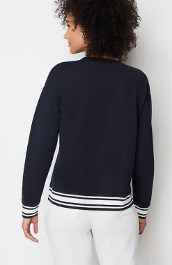 J.Jill Fit Elevate Terry Striped-Hem Pullover | Jjill-Women Tops & Tees