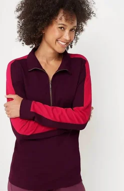 J.Jill Fit Half-Zip Color-Block Sweatshirt | Jjill-Women Tops & Tees