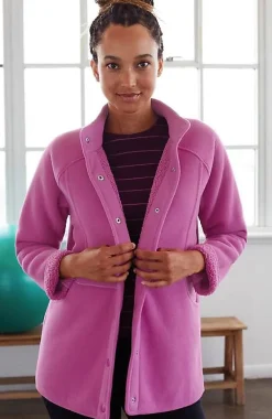 J.Jill Fit Sherpa Fleece Snap-Front Jacket | Jjill-Women Jackets & Coats