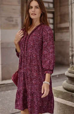 J.Jill Floral-Printed Flounced-Hem Dress | Jjill-Women Dresses