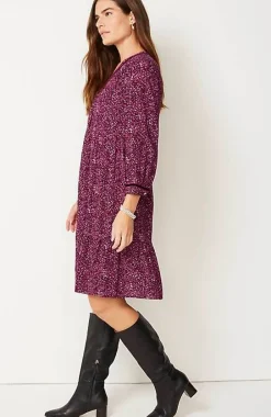 J.Jill Floral-Printed Flounced-Hem Dress | Jjill-Women Dresses