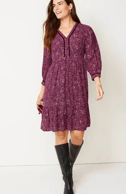 J.Jill Floral-Printed Flounced-Hem Dress | Jjill-Women Dresses