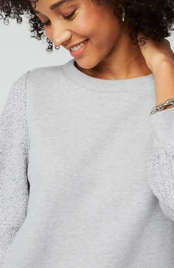 J.Jill French Terry Textured-Sleeve Top | Jjill-Women Tops & Tees