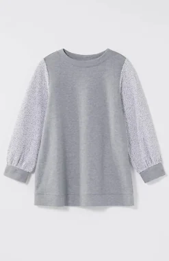 J.Jill French Terry Textured-Sleeve Top | Jjill-Women Tops & Tees