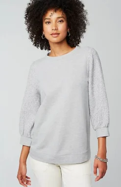 J.Jill French Terry Textured-Sleeve Top | Jjill-Women Tops & Tees