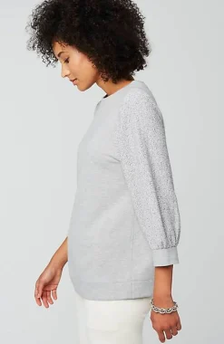 J.Jill French Terry Textured-Sleeve Top | Jjill-Women Tops & Tees