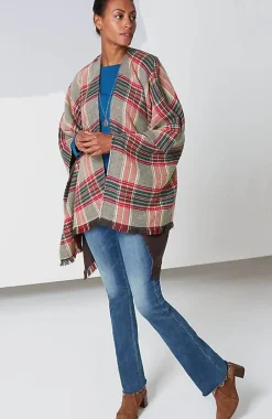 J.Jill Fringe-Trimmed Plaid Ruana | Jjill-Women Ponchos, Ruanas & Scarves
