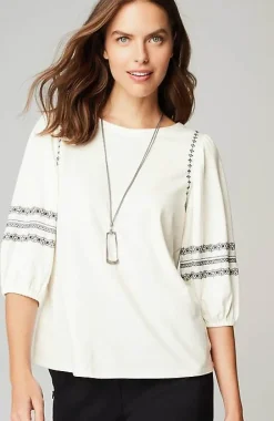 J.Jill Geometrically Embroidered Top | Jjill-Women Tops & Tees