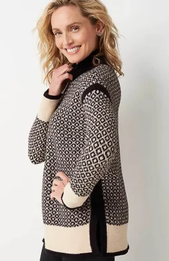 J.Jill Geometric Mock-Neck Sweater | Jjill-Women Sweaters