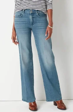 J.Jill High-Rise Creased-Front Full-Leg Jeans | Jjill-Women Pants & Jeans