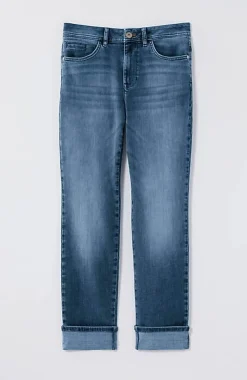 J.Jill High-Rise Straight-Leg Cuffed Jeans | Jjill-Women Pants & Jeans