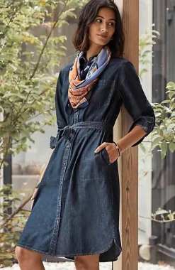 J.Jill Indigo Belted Shirtdress | Jjill-Women Dresses