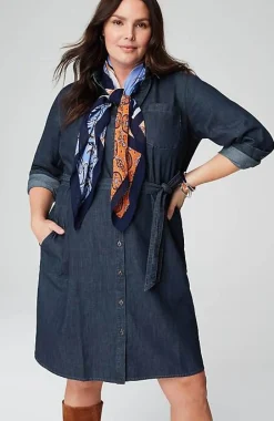 J.Jill Indigo Belted Shirtdress | Jjill-Women Dresses