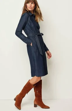 J.Jill Indigo Belted Shirtdress | Jjill-Women Dresses