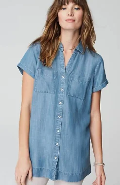 J.Jill Indigo Button-Front A-Line Tunic | Jjill-Women Tunics