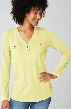 J.Jill Knit Patch-Pocket Camp Shirt | Jjill-Women Tops & Tees