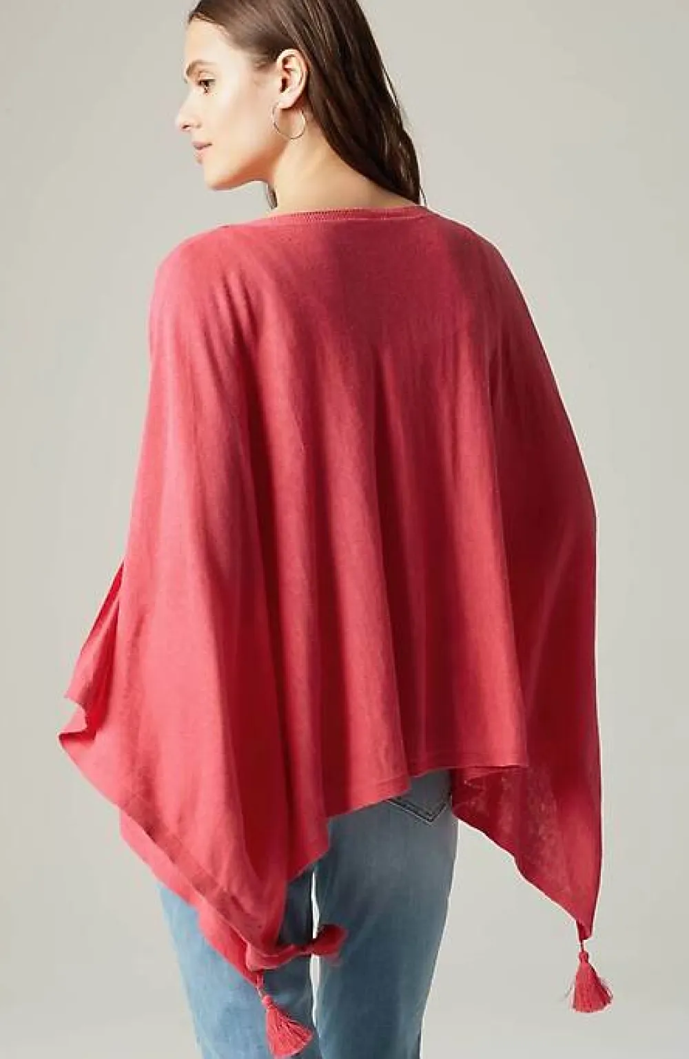 J.Jill Linen-Blend Tasseled Poncho | Jjill-Women Ponchos, Ruanas & Scarves