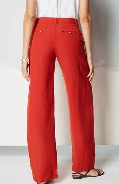 J.Jill Linen Full-Leg Creased-Front Pants | Jjill-Women Pants & Jeans