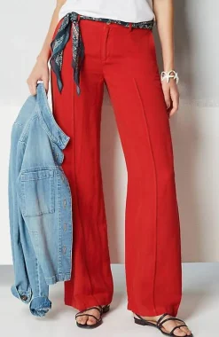 J.Jill Linen Full-Leg Creased-Front Pants | Jjill-Women Pants & Jeans