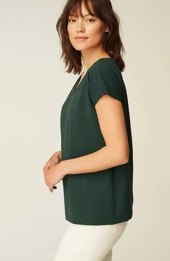 J.Jill Luxe Supima® Pleat-Back Tee | Jjill-Women Tops & Tees