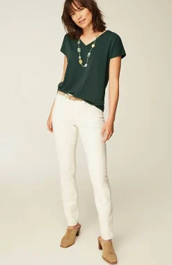 J.Jill Luxe Supima® Pleat-Back Tee | Jjill-Women Tops & Tees