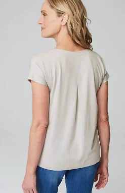 J.Jill Luxe Supima® Pleat-Back Tee | Jjill-Women Tops & Tees