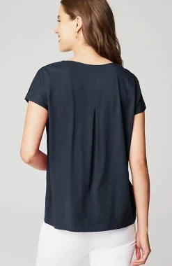 J.Jill Luxe Supima® Pleat-Back Tee | Jjill-Women Tops & Tees
