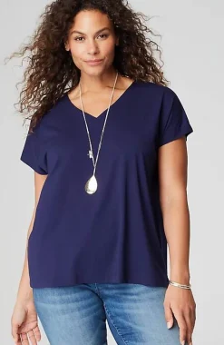 J.Jill Luxe Supima® Pleat-Back Tee | Jjill-Women Tops & Tees