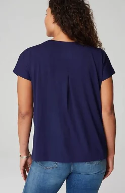 J.Jill Luxe Supima® Pleat-Back Tee | Jjill-Women Tops & Tees