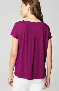 J.Jill Luxe Supima® Pleat-Back Tee | Jjill-Women Tops & Tees