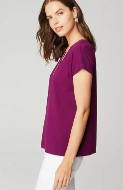 J.Jill Luxe Supima® Pleat-Back Tee | Jjill-Women Tops & Tees