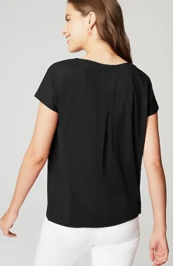J.Jill Luxe Supima® Pleat-Back Tee | Jjill-Women Tops & Tees