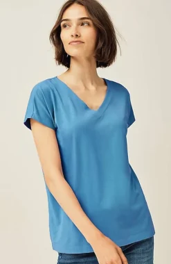 J.Jill Luxe Supima® Pleat-Back Tee | Jjill-Women Tops & Tees