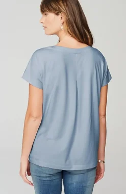 J.Jill Luxe Supima® Pleat-Back Tee | Jjill-Women Tops & Tees