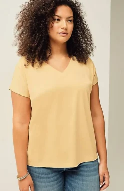 J.Jill Luxe Supima® Pleat-Back Tee | Jjill-Women Tops & Tees