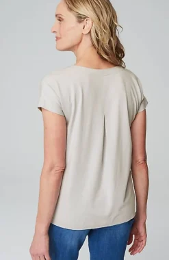 J.Jill Luxe Supima® Pleat-Back Tee | Jjill-Women Tops & Tees