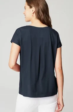 J.Jill Luxe Supima® Pleat-Back Tee | Jjill-Women Tops & Tees