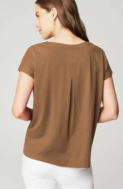 J.Jill Luxe Supima® Pleat-Back Tee | Jjill-Women Tops & Tees