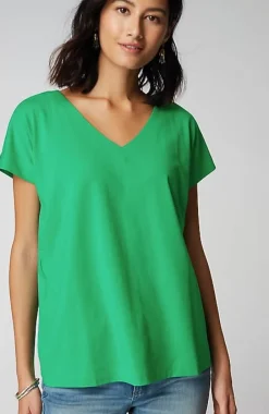 J.Jill Luxe Supima® Pleat-Back Tee | Jjill-Women Tops & Tees