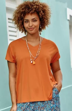 J.Jill Luxe Supima® Pleat-Back Tee | Jjill-Women Tops & Tees