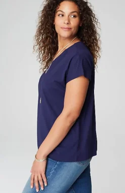 J.Jill Luxe Supima® Pleat-Back Tee | Jjill-Women Tops & Tees