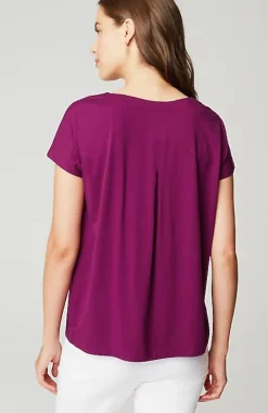 J.Jill Luxe Supima® Pleat-Back Tee | Jjill-Women Tops & Tees