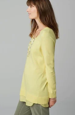 J.Jill Mixed-Media Layered V-Neck Sweater | Jjill-Women Sweaters